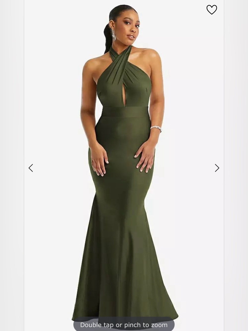 Chic halter Olive Green Mermaid Evening Dress-NWT